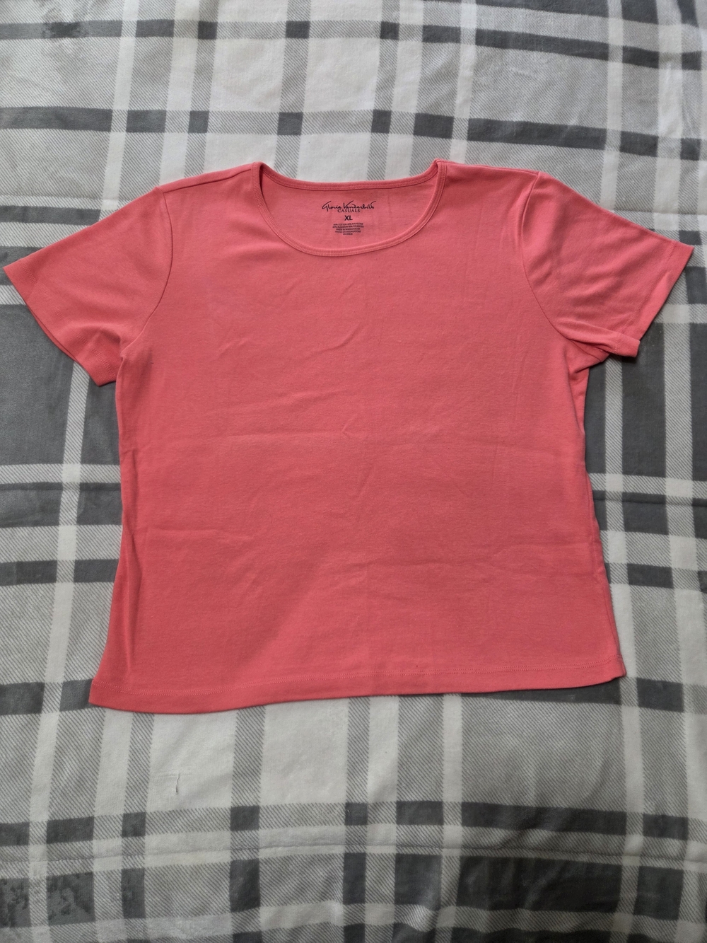 Gloria Vanderbilt Coral Crewneck Short Sleeve Tee